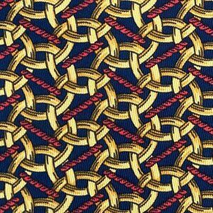 100% REAL HERMES TIE ~ BLUE & YELLOW & RED SAILING SHIP BOAT ROPE NAUTICAL SAIL